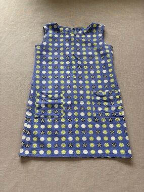 Vintage periwinkle blue printed shift dress.